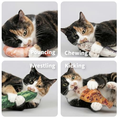 BLUE BAY Catnip Filled Cat Toy 100 Percent Natural Stress Relief Chew Kick and Cuddle Toy for Indoor Cats Trout Design 7.5 Inch Length - color: Trout (7.5" Length)