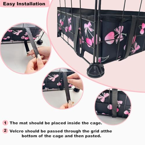DZWLKJ Waterproof Guinea Pig Cage Liner,Washable Tarp Bottom Base,Cherry Graphic,36"x36", Reusable for Rabbit, Chinchilla, Hedgehog, Ferret & Other Small Animals. - size: 36.0"L x 36.0"W x 4.0"H
