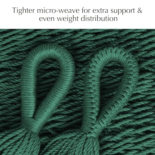 Handwoven Rope Mayan Hammock for Outside, 600 lbs Capacity | 2 Person, Portable Carrying Bag, Easy-Used Tree Straps, Carabiners, Soft Fabric, Patio (Forest Green, X-Large) - color: Forest Green, size: X-Large