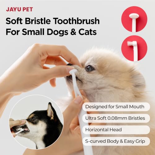 JAYU PET Dental Care Brush with Soft Bristles, 3ea | Dog Toothbrush, Cat Toothbrush, For Kitten and Small Dogs, Removes Old Plaque and Tartar, Easy Cleaning - color: Soft Bristles, size: 1 Count (Pack of 3)
