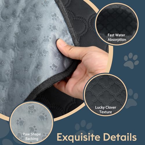 FunFurry Washable Pee Pads - 2 Pack Reusable, Waterproof, Super Absorbent Dog Training Pads with Non-Slip Backing (Dark Grey, 41" X 41") - color: Dark Grey, size: 41" X 41" - 2 Pack