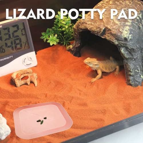 2 Pcs Leopard Gecko Potty Pad,Crested Gecko Potty Latrine，Leopard Gecko Tray，Reptile Litter Box，Portable Gecko Tank Accessories (Pink) - color: Pink