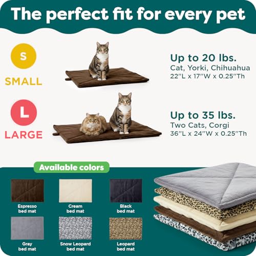 FurHaven ThermaNAP Faux Fur Self-Warming Mat, Brown Leopard, Large - color: Leopard, size: Large - 36"L x 24"W