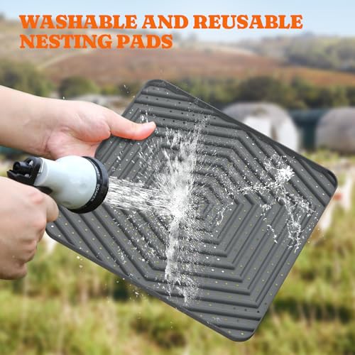 Pawtners 4-Pack Chicken Nesting Box Pads, Reusable Chicken Laying Pad, Gray | Washable Silicone Enduring Nesting Box Liners 12"x 12" Chicken Laying Pads for Laying Egg Poultry Nest Box Pads Easy to Clean - color: Grey - 04Pack