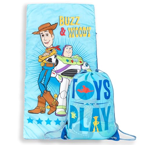 Jay Franco Disney Toy Story Slumber Sack - Cozy & Warm Kids Lightweight Slumber Bag - Featuring Woody and Buzz Lightyear (Official Disney Pixar Product) - color: Blue - Toy Story