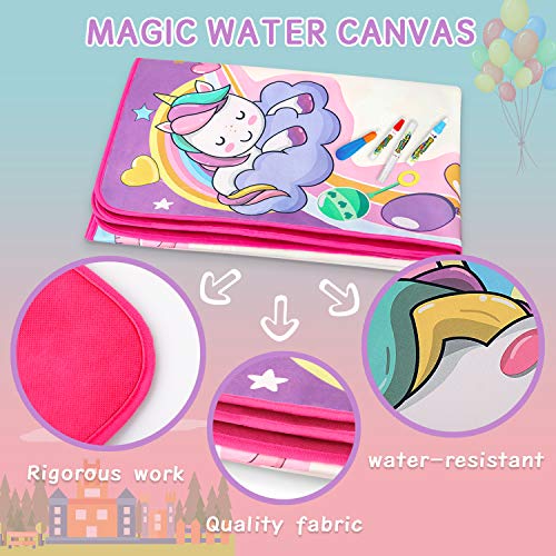 Magic Water Doodle Mat - Kids Painting Drawing Board, Gift Toy for Ages 2-9 | Perfect Water Doodle Mat - Kids Painting Drawing Board Toy, Color Magic Pens Deluxe Gift Set for Age 2-9 Girls Boys Toddlers - color: Pink