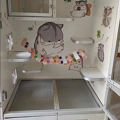 Heavy-Duty Steel Wire Large Chinchilla Cage, 24-Inch Transparent Guinea Pig & Rat Habitat with Removable Tray - color: C6-charged Ice nest