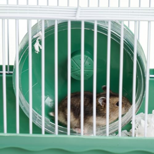 9.1×6.7×6.3 inch Small Portable Hamster Cages, Hamster Carrier, Pet Travel Carrier, Small Animal Pet Cages, with Water Bottle, Food Bowl, Wheel, Blue