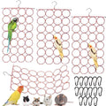 Yopay 4 Pack Parrot Bird Swing Hanging Toys, Rat Climbing Ladder Rope Perch, Net Toy for Cage, Mouse, Mice, Parakeets Cockatiels Conures Lovebirds, Multiple Purpose Scarf Hanger