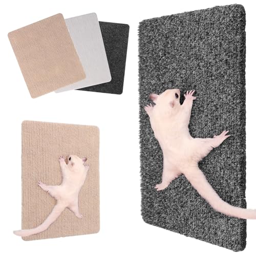3 Pcs Sugar Glider Toys Climbing Mats Sugar Glider Cage Accessories for Sharpening Claws Small Pets Scratching Pads for Cage Wall Furniture Saving Space 9 × 7.5 Inch