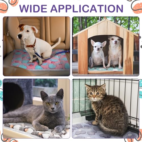 Haull 4 Pcs Waterproof Guinea Pig Bedding Soft Dog Cat Bed Crate Mat Small Animal Plush Cage Liners Rabbit Bunny Kennel Pad Reversible Cozy Pee Thickened Hamster Pad(Heart,13 x 18.5 Inch) - size: 13 x 18.5 Inch