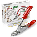Dog Cat Pets Nail Clippers, Professional Pets Claw Trimmer with Free Nail File, Sharp Stainless Steel Blade, Sturdy Non Slip Handles - for Safe, Professional at Home Grooming - color: Red