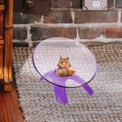 POPETPOP Silent Hamster Running Wheel 7.08 Inch Exercise Wheel for Hamsters Gerbils Hedgehogs Squirrels Quiet Small Pet Running Toy for Daily Activity - color: Purple