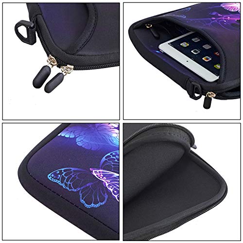 10 inch Messenger Bag Carrying Case with Handle Accessory Pocket Fits 7 to 10-Inch Laptops/Notebook/Kids Tablet (7-10.2 inch, Butterflies) - color: Butterflies, size: 7-10.2 inch