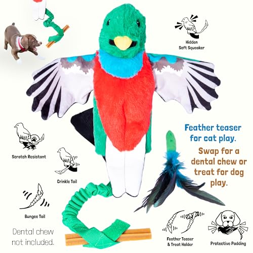 Milunova Pupr Pals Dog Wrestling Toy Puppet with Tough Padding for Safe Interactive Play, Protection to Stop Puppy Kitten Biting Hands; for Boredom-Busting Training and Exercise - style: Quetzal