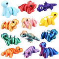 Honoson 12 Pcs 3D Printed Animals 5-7cm, Dinosaur | Articulated Fidget Animals, Flexible 3D Printed Figures for Stress Relief, Cute Mini Joints for Party Favors and Display - size: 5-7cm, style: Dinosaur