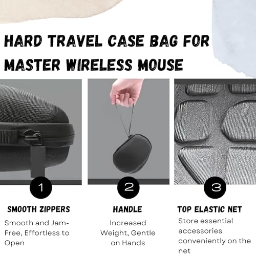 Hard Travel Case Bag for MX Master 3, MX Master 2S, and Wireless Mouse - Waterproof & Shockproof EVA Case with Hand Strap, 360° Zipper - Perfect for Travel Mouse (Pale Grey)