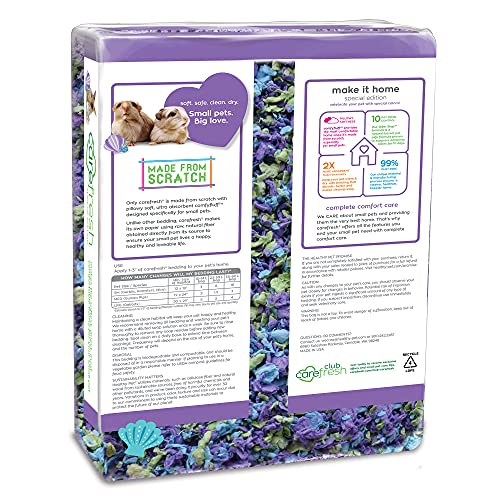 Carefresh Sea Glass Natural Paper Small Pet Bedding, Odor Control 50L | 2X more absorbent, 99% dust free, odor control, Biodegradable and compostable, For hamsters, rabbits and guinea pigs - color: sea glass, size: 50 L