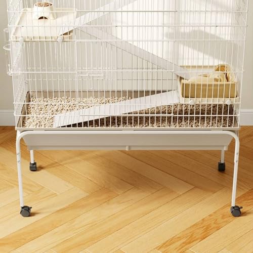 Garvee Ferret Cage, 55" h Large Ferret Nation Cage with 3 Removable Ramps,Food Bowl, Water Bottle, Metal Small Animal Cages on Wheels for Chinchillas, Guinea Pigs, Rabbit, Sugar - size: 55" H