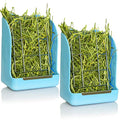 CalPalmy 2-Pack Hay Feeder for Rabbits, Guinea Pigs, and Chinchillas - Minimize Waste and Mess with 5 1/2" x 3" x 7 3/8" Hanging Alfalfa and Timothy Hay Dispenser - color: Blue+Blue, size: 5 1/2" x 3" x 7 3/8" (2-Pack)