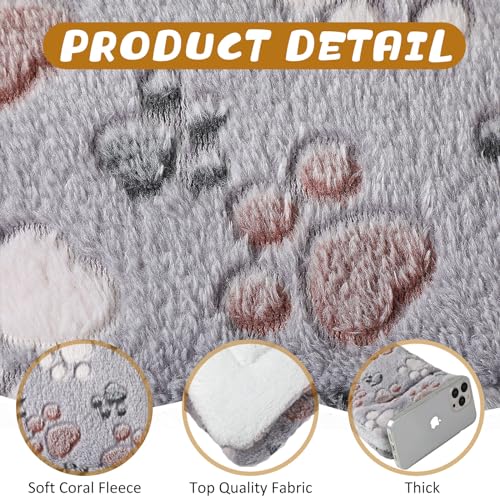 4 Pack Ultra Soft Dog Cat Bed Mat Small Animal Guinea Pig Bed with Cute Print Reversible Fleece Dog Crate Kennel Pad Cozy Washable Thickened Hamster Pet Beds Mat(13 x 10 Inches,Light Gray) - color: Light Gray, size: 13 x 10 Inches