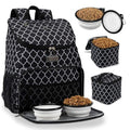BAGLHER丨Dog Travel Bag, Airline Approved Pet Supplies Backpack, Dog Travel Backpack with 2 Silicone Collapsible Bowls and 2 Food Baskets - color: DLBlack-A
