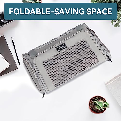 PETSFIT Cat Carrier, Grey, Small and Medium Cats Under 12 Lbs | Airline Approved, Soft Carrier, Soft Cat Travel Bag, Kitten Carrier with Extendable Mat - color: Grey, size: Medium