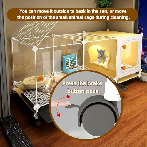 Luxury Villa Rabbit cage with Wheels, Guinea Pig cage | complimentary Food Bowl, Bed. Suitable for Hamsters, Chinchillas, Squirrels, Hedgehogs, Ferrets, Cats，Mouse - size: 41.4"Lx 17.7" Wx17.7"H