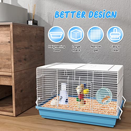 Hamster cage for Hamsters, Gerbils, mice, Rats, Small Guinea Pigs and Other Small Animals. - color: Blue, size: Medium