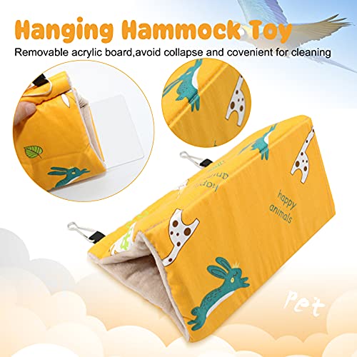 Rypet Bird Bed for Cage Warm Bird Hammock Nest House Large Parrot, Yellow L | Warm Plush Cotton Bird Hut, Side Entry for Access, Dual Hanging Straps, Machine Washable, African Grey Amazon Parrot Fit - color: Yellow, size: Large (Pack of 1)