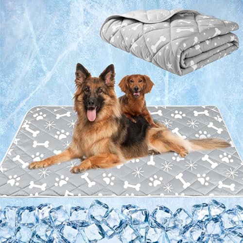 wegreeco Pet Dog Cooling Mat for Cats, Lightweight Bed Outdoor Cooling Blanket for Dogs and Cats, Small Medium Large Puppy Cool Pad for Dogs, Small Bones Small - color: Small Bones, size: Small