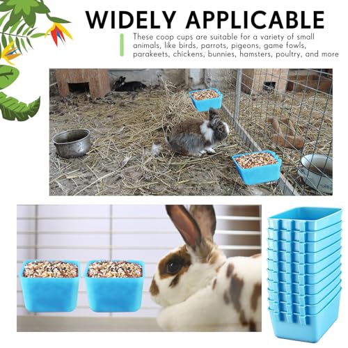 50 Pcs Cage Cups Chicken Feeder Cups 16 oz Hanging Bird Food Water Bowl Bunny Cage Feeding Dish for Pet Parrot Rooster Parakeet Poultry Pigeon(Sky Blue) - color: Sky Blue