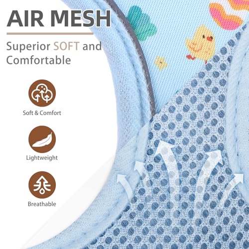 PUPTECK Soft Mesh Dog Harness and Leash Set Pet Puppy Cat Comfort Padded Vest No Pull Harnesses, Easter Blue, S - color: Baby Blue, size: S (NECK: 12", CHEST: 14"-18")