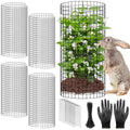 5 Pack Plant Protectors from Animals, 24x12" Plant Cages for Outdoor Plants | Wire Plant Protector, Thick Metal, Non-deformable, Free-Cut, Cap-less Design, Plant Protection Cage to Keep Animals Out - size: 5 PACK-24x12inch