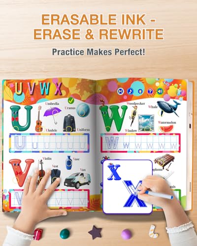 English Interactive Sound Book Alphabet Number Talking Book Toddler Kid 3-6 | Preschool ABC Educational Learning Travel Toy Sensory Autism Recharge Talking Book 600+ Audio Birthday Xmas Gift Boy Girl 3+ - style: EN-Letters and Numbers