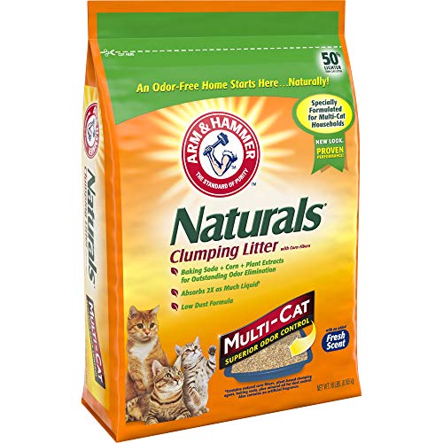 ARM & HAMMER Naturals Clumping Cat Litter, Multi Cat, 18 lbs | Plant-Based, Easy Scoop Clumps, Outstanding Odor Control, 2X Liquid Absorption, Low Dust, Lightweight Formula - size: 18 Lbs