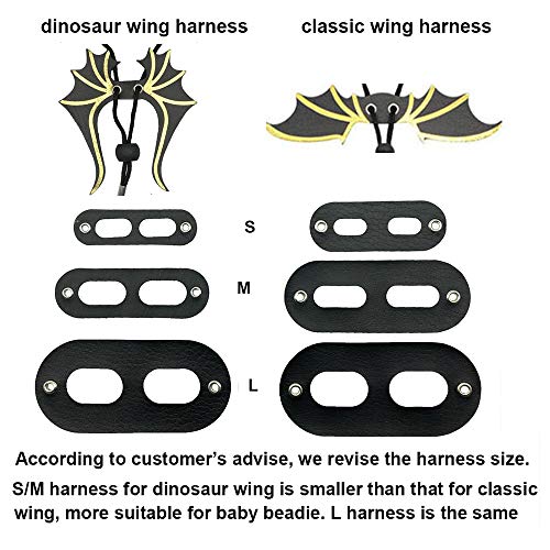 Bearded Dragon Leash Harness Set, 3 Size Harness, Dinosaur Wing | Soft Leather Bearded Dragon Harness, Durable Lizard Leash, Cool Wing, Fit Small Reptile, Great for Outdoor Walking