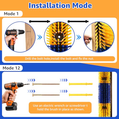 2Pcs Livestock Scratching Brush for Cow, Horse, Goat & Sheep - PBT High Elastic Bristles Design, Animal Grooming & Itch Relief Brush for Barn Entrance, Fence Corner & Feeding Area