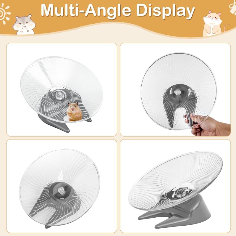 Hamster Flying Saucer Silent Running Exercise Wheel for Hamsters, Gerbils, Mice,Hedgehog and Other Small Pets Silent Running Wheel Hamster,Medium