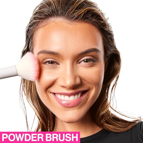 wet n wild Powder Brush, Ultra-Plush Synthetic Bristles for Flawless Application, Soft Touch, Ergonomic Handle for Comfortable Precision Control - color: White - Powder, size: 7.28 in