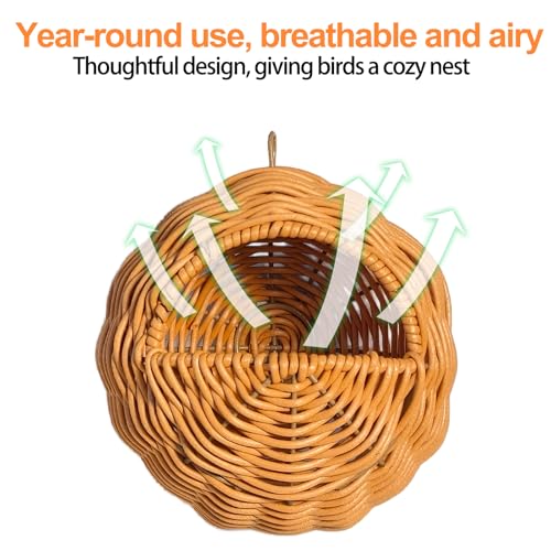 Bird Nest, Warm Bird Bed for Cage Parrot Nesting House with 2 Mats, Hanging Parakeet Cage Accessories for Lovebird, Canary, Budgie, Finch, Hamster (G-Hole Style)