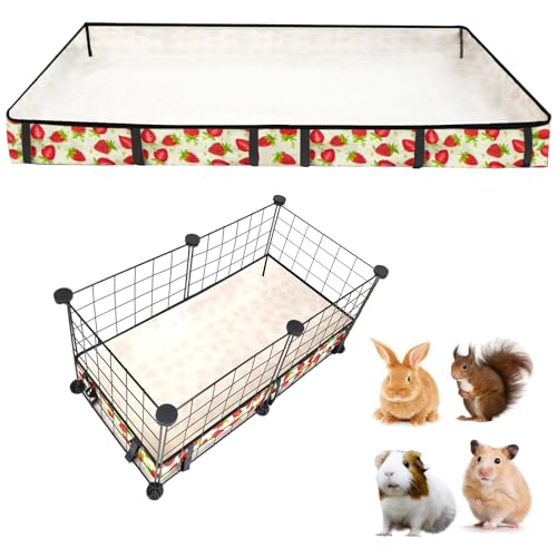 Guinea Pig Cage Liner，Washable Waterproof Oxford Cloth Cage Liners for Small Animals,Hamster Chinchilla Hedgehog Rabbit and Other Small Animals Not Include Cage(12x24 inches) - size: C&C 1x2(12x24 inches)