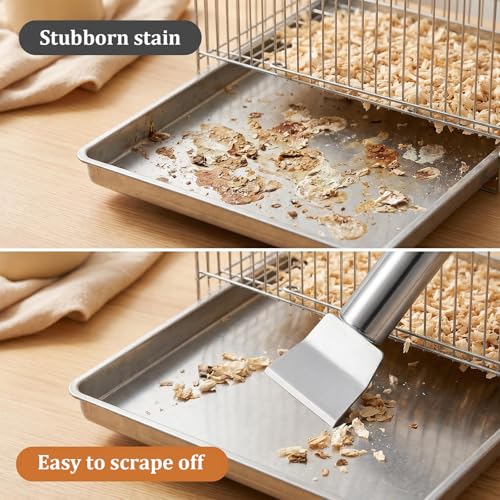Bird Cage Cleaning Brush Tool Set,4pcs Stainless Steel Pet Cage Cleaner Brush Set for Bird Poop Removing,Ideal for Parakeet, Cockatiel, Hamster and Other Small Pet Cage Accessories (Yellow) - color: Yellow