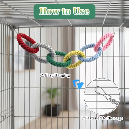 Sugar Glider Toys, Hanging Rat Climbing Toys with Hanging Chain, Sugar Glider Cage Accessories with Teeth-Grinding Effect, Squirrel Toy for Squirrels, Hamsters, Small Animals (Long) - color: Long
