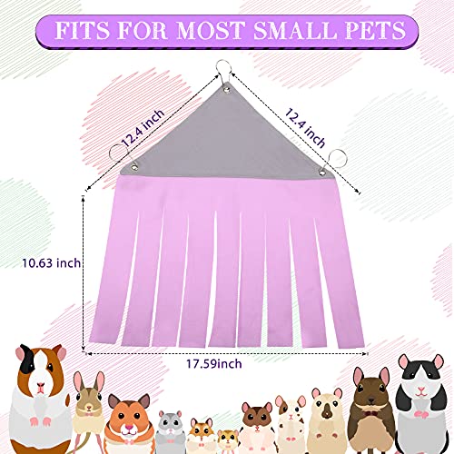Shappy 2 Pcs Guinea Pig Hideout Hideaway Corner Fleece Toys Cage Accessories Cute Ferret Hammock for Ferrets Chinchillas Hedgehogs Small Pets(Grey with Pink, Grey with Purple, Heart-Shape)