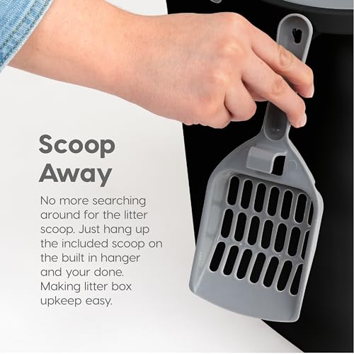 IRIS USA Large Top Entry Cat Litter Box, Hooded Privacy, Black/Gray | Dog-Free Zone, Mess Containment System, Enclosed Top Access, Dog Proof Pan, Reduced Tracking, Odor Trapping - color: Black, size: Top Entry