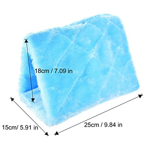 MOACC Winter Warm Bird Nest House Shed Hut Hanging Hammock Finch Cage Plush Fluffy Birds Hut Hideaway for Hamster Parrot Macaw Budgies Eclectus Parakeet Cockatiels Cockatoo Lovebird (M, Blue) - color: Blue, size: M