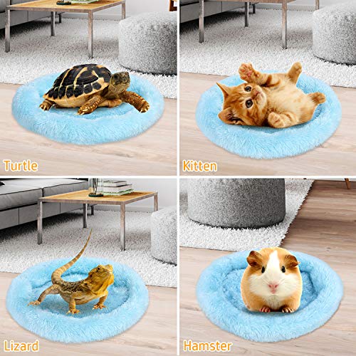 FEBSNOW Guinea Pig Bed Soft Fleece Nest for Hamster Small Animals | ﻿ Natural Cotton and Soft Wool, Guinea Pig Bed, Hamster Bed, Machine Washable Warm Nest, Hair Remover Brush Included - color: Blue, size: 7 inches x 7 inches