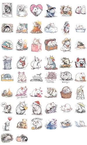 100 PCS Rat Stickers Pack – Waterproof Decals for Water Bottles, Laptops, Phones, Notebook, Cars – Cool Vibrant Graphics for Rat Enthusiast - color: Rat