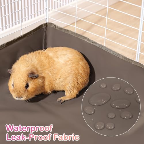 FunFurry Waterproof Guinea Pig Cage Liner,Washable Tarp Bottom Base,Cage Liners for Small Animals,Hamster Chinchilla Hedgehog Ferret Rabbit. (Tan Brown-Paw, 24" X 48") - color: Tan Brown-Paw, size: 24" X 48"